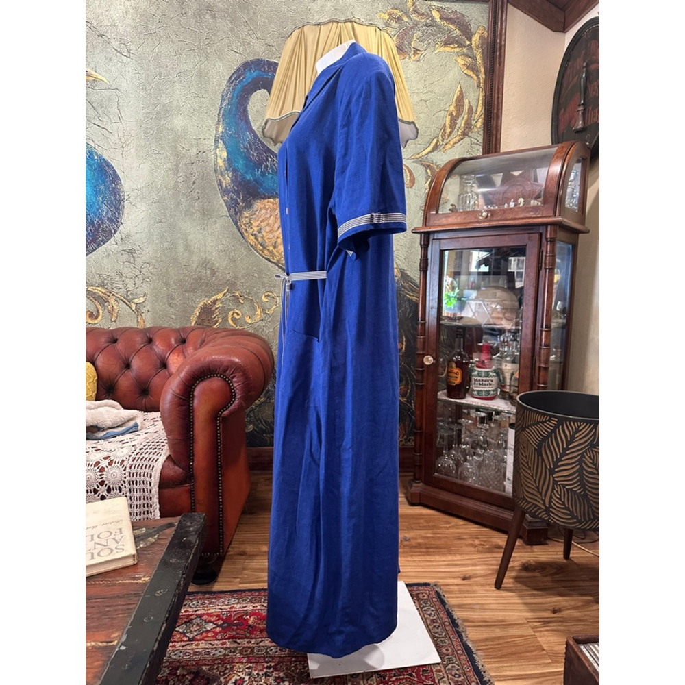 Melissa Harper Blue Linen Rayon Maxi Dress 22W - Picture 4 of 11